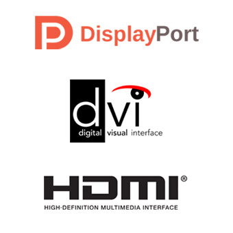Interfaces vid&eacute;o - DisplayPort, DVI, HDMI.
