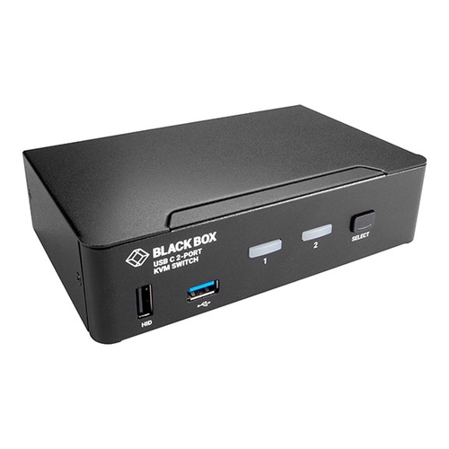 KVMC4K-2P, Commutateur KVM de bureau USB-C 4K, DisplayPort, 2 ports - Black  Box