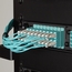 Cordon de brassage fibre optique multimode OM4 50/125 - Polarité réversible, connecteur tirer/pousser, OFNR PVC, LC-LC, turquoise