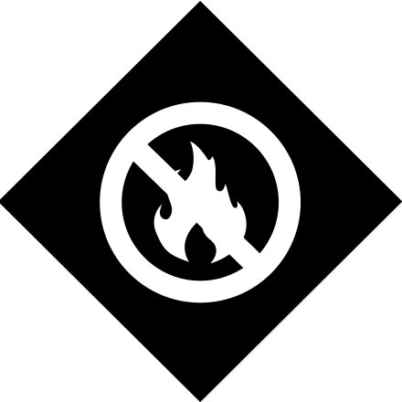 Symbole flamme nue interdite
